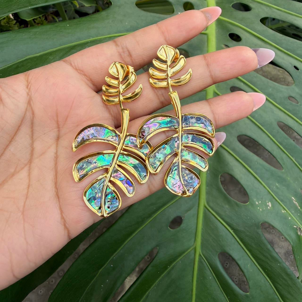 Monstera Earrings