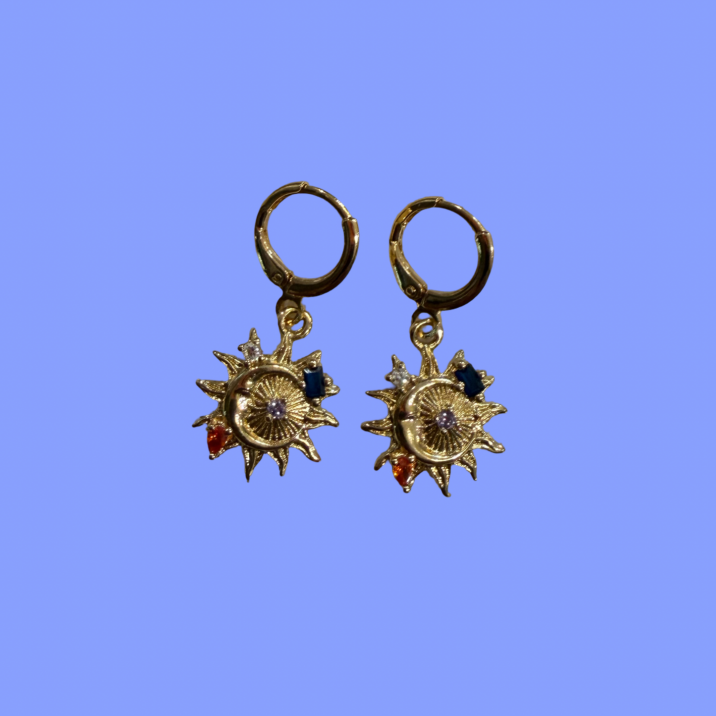 Sun and Moon Hoop Earrings