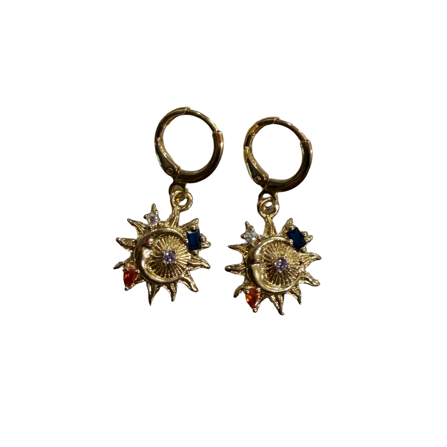 Sun and Moon Hoop Earrings